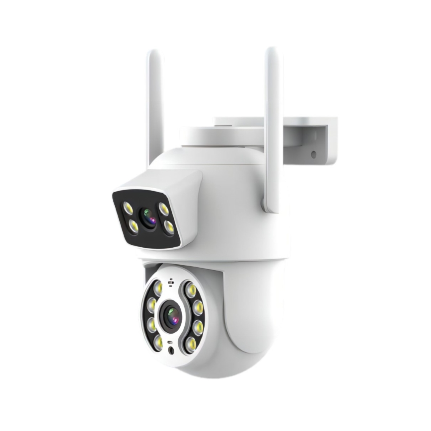 Immax NEO 07783L - Telecamera esterna intelligente con sensore DOUBLE 355° P/T 2x2MP IP65 Wi-Fi Tuya