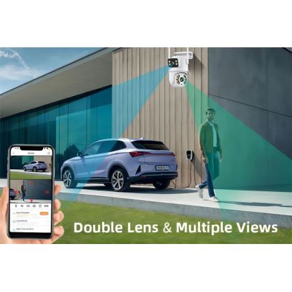 Immax NEO 07783L - Telecamera esterna intelligente con sensore DOUBLE 355° P/T 2x2MP IP65 Wi-Fi Tuya