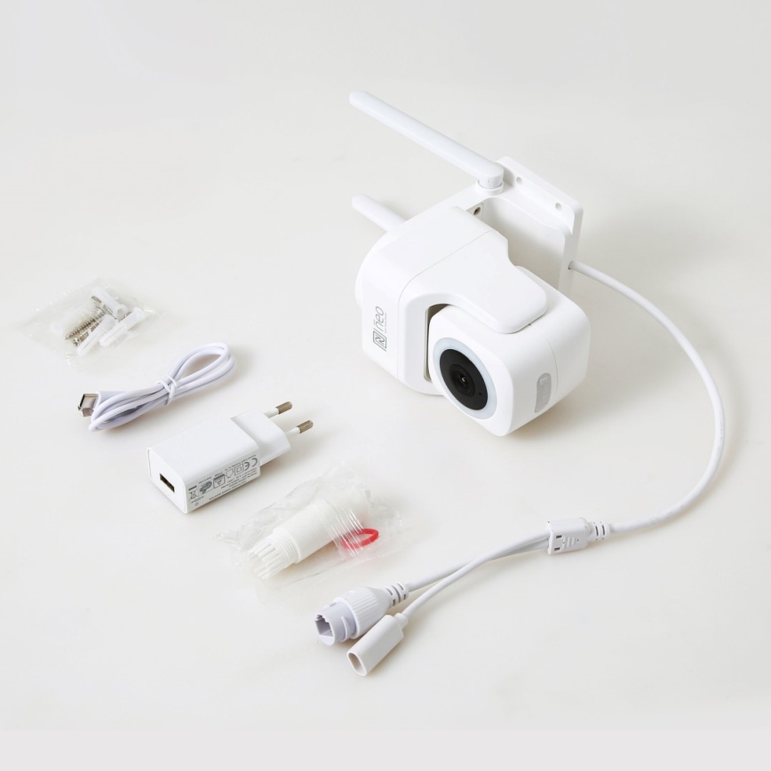 Immax NEO 07793L - Telecamera smart per esterni con sensore CUBE 4MP 5V IP65 Wi-Fi Tuya