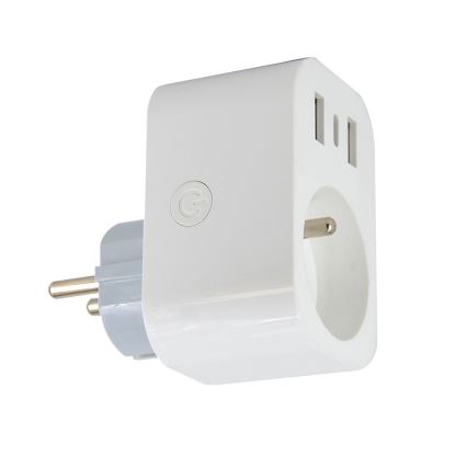 Immax NEO 07799L - Smart divisore di presa 16A/230V + 2xUSB+1xUSB C Wi-Fi Tuya
