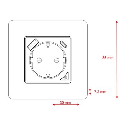Immax NEO 07801L - Presa intelligente 16A/230V + 1x USB-A + 1x USB-C Tuya SCHUKO
