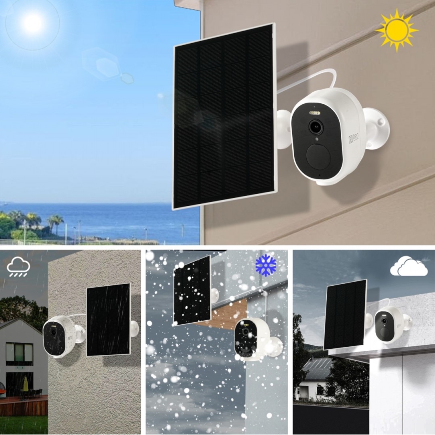 Immax NEO 07802L - Telecamera solare intelligente per esterni con sensore BARREL 5000 mAh Wi-Fi Tuya IP65