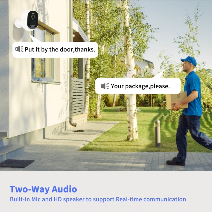 Immax NEO 07802L - Telecamera solare intelligente per esterni con sensore BARREL 5000 mAh Wi-Fi Tuya IP65