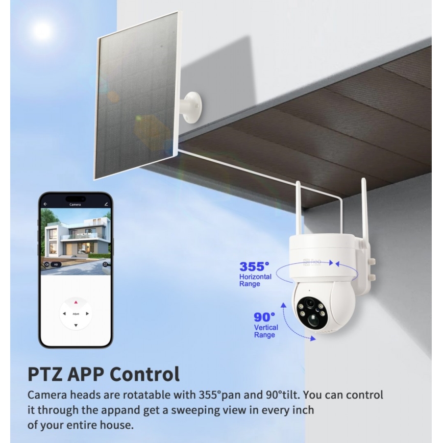 Immax NEO 07803L - Telecamera solare intelligente per esterni con sensore SENTRY 6000 mAh Wi-Fi Tuya IP65
