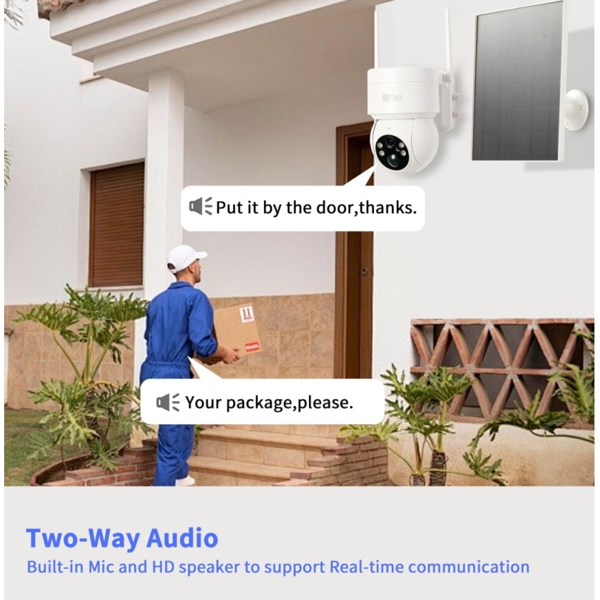 Immax NEO 07803L - Telecamera solare intelligente per esterni con sensore SENTRY 6000 mAh Wi-Fi Tuya IP65