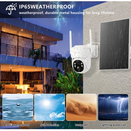 Immax NEO 07804L - Telecamera solare smart da esterno con batteria da 9000 mAh, IP65