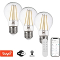 Immax NEO 07806CDO - Confezione da 3 lampadine LED CCT dimmerabili E27/7,3W/230V Tuya Wi‑Fi + telecomando