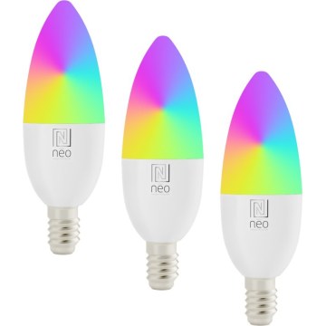 Immax NEO 07808C - Set da 3 lampadine LED RGB+CCT dimmerabili E14/4,8W/230V