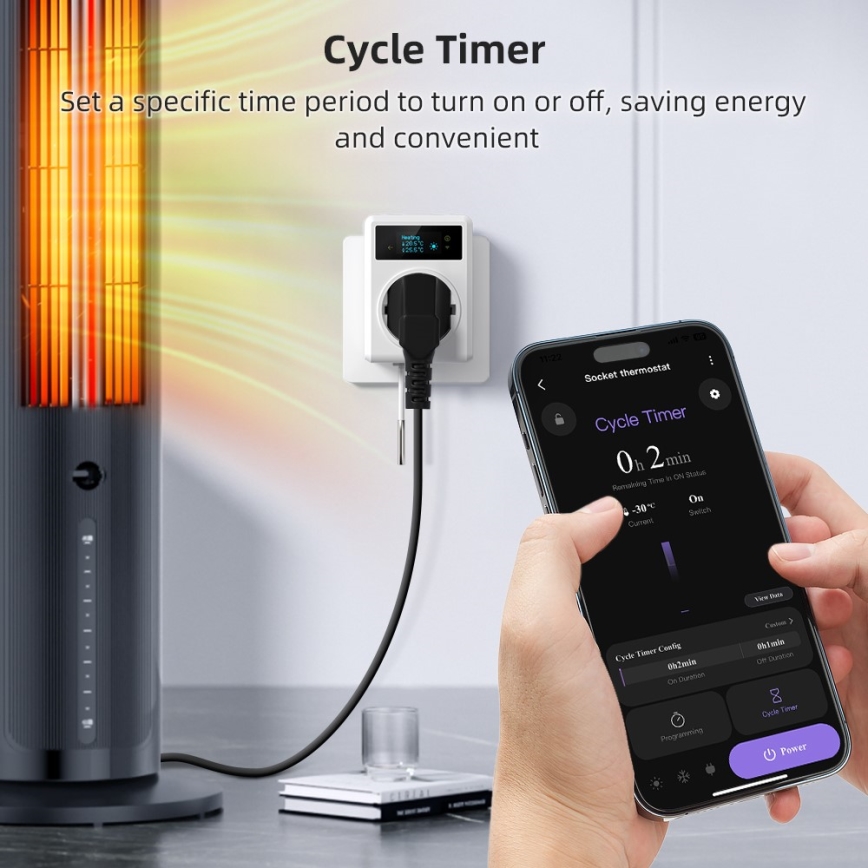 Immax NEO 07811L - Presa intelligente con termometro F 3680W Wi-Fi