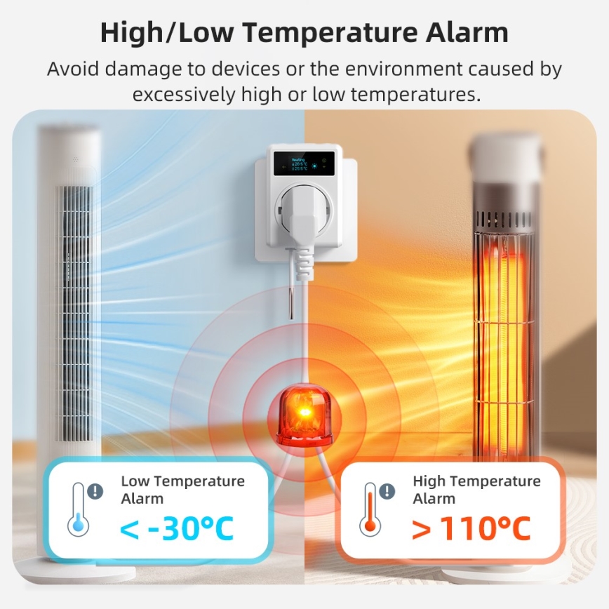 Immax NEO 07811L - Presa intelligente con termometro F 3680W Wi-Fi
