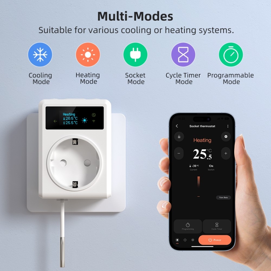 Immax NEO 07811L - Presa intelligente con termometro F 3680W Wi-Fi