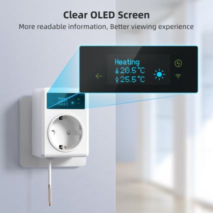 Immax NEO 07811L - Presa intelligente con termometro F 3680W Wi-Fi