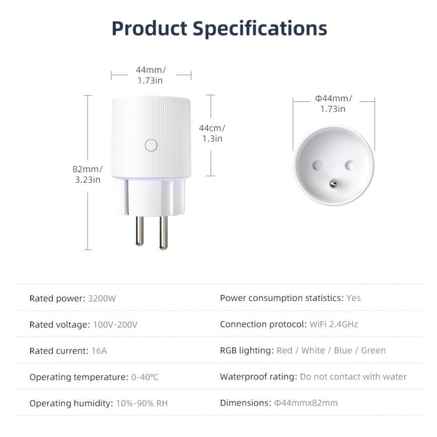 Immax NEO 07812L - Presa intelligente E 3500W Tuya Wi-Fi