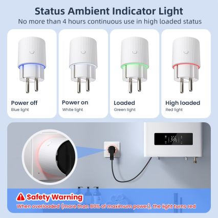 Immax NEO 07812L - Presa intelligente tipo E 3500 W Wi-Fi