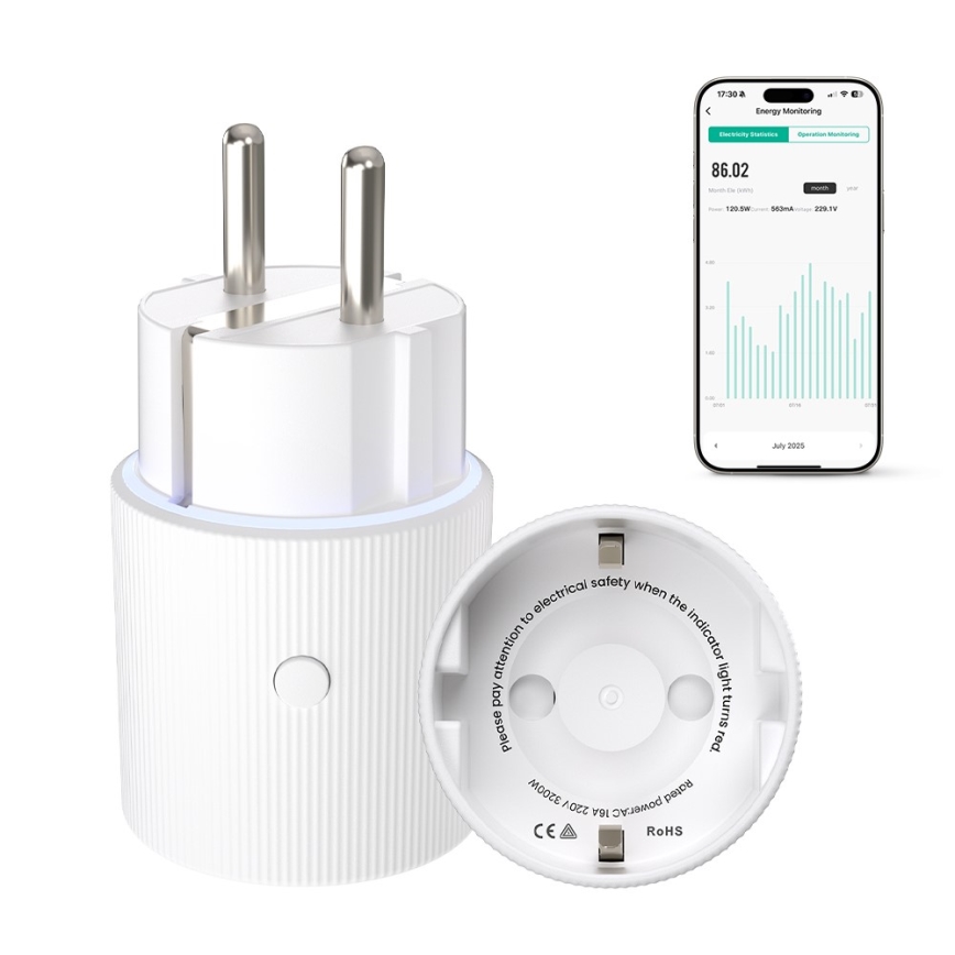 Immax NEO 07813L - Presa intelligente F 3500W Tuya Wi-Fi