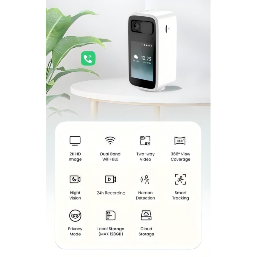 Immax NEO 07814L - Telecamera interna smart con sensore da 4 MP, alimentazione 5V e Wi-Fi