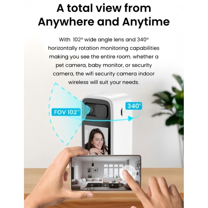 Immax NEO 07814L - Telecamera interna smart con sensore da 4 MP, alimentazione 5V e Wi-Fi