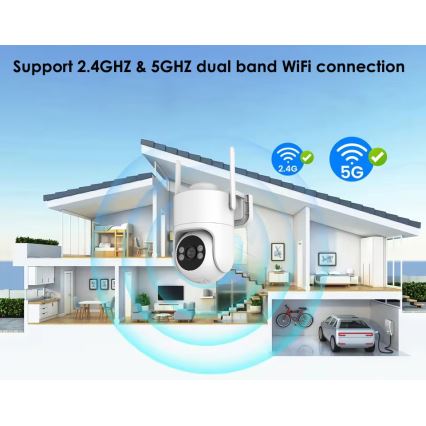 Immax NEO 07819L - Telecamera esterna intelligente con sensore da 4 MP, alimentazione 5V, grado di protezione IP65 e connettività Wi-FI