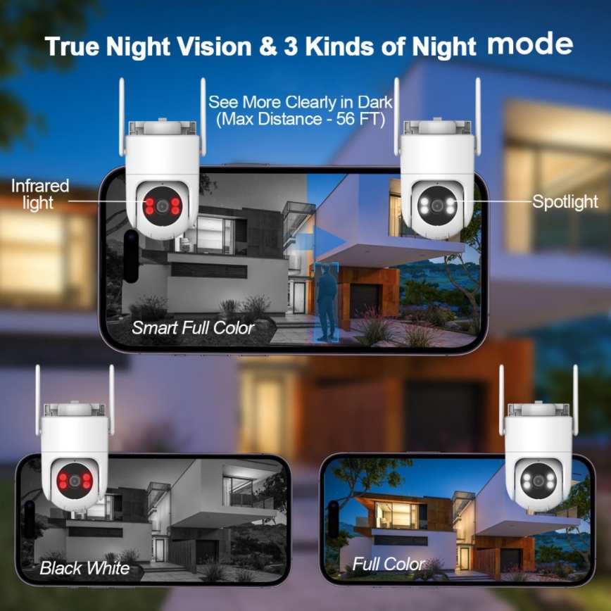 Immax NEO 07819L - Telecamera esterna intelligente con sensore da 4 MP, alimentazione 5V, grado di protezione IP65 e connettività Wi-FI