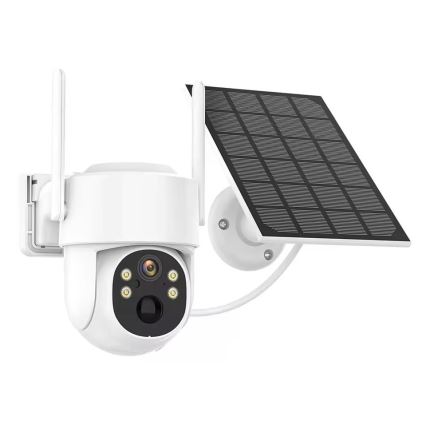 Immax NEO 07820L - Telecamera solare smart da esterno con sensore, batteria 6000 mAh, grado di protezione IP65, compatibile con Tuya