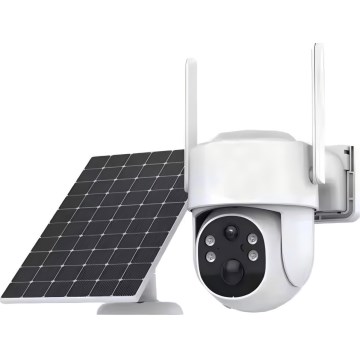 Immax NEO 07820L - Telecamera solare smart da esterno con sensore, batteria 6000 mAh, grado di protezione IP65, compatibile con Tuya