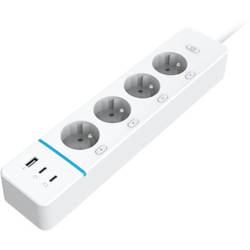 Immax NEO 07821L - Ciabatta NEO LITE Smart con 4 prese AC, 1x USB e 2x USB-C, Wi-Fi