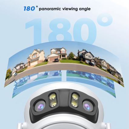 Immax NEO 07823L - Telecamera smart da esterno con sensori 2MP+2MP+2MP, alimentazione 5V, compatibile con Tuya Wi-Fi