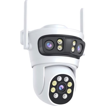 Immax NEO 07823L - Telecamera esterna smart con triplo sensore 2MP+2MP+2MP, alimentazione 5V e connettività Wi‑Fi