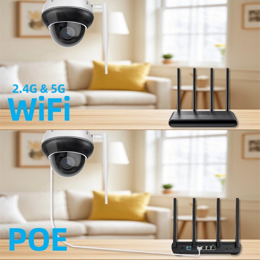 Immax NEO 07825L - Telecamera esterna intelligente con sensore DOME 5MP 230V IP66 TUYA Wi‑Fi