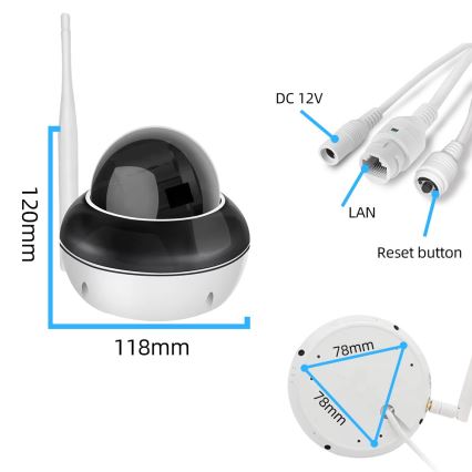 Immax NEO 07825L - Telecamera esterna intelligente con sensore DOME 5MP 230V IP66 TUYA Wi‑Fi