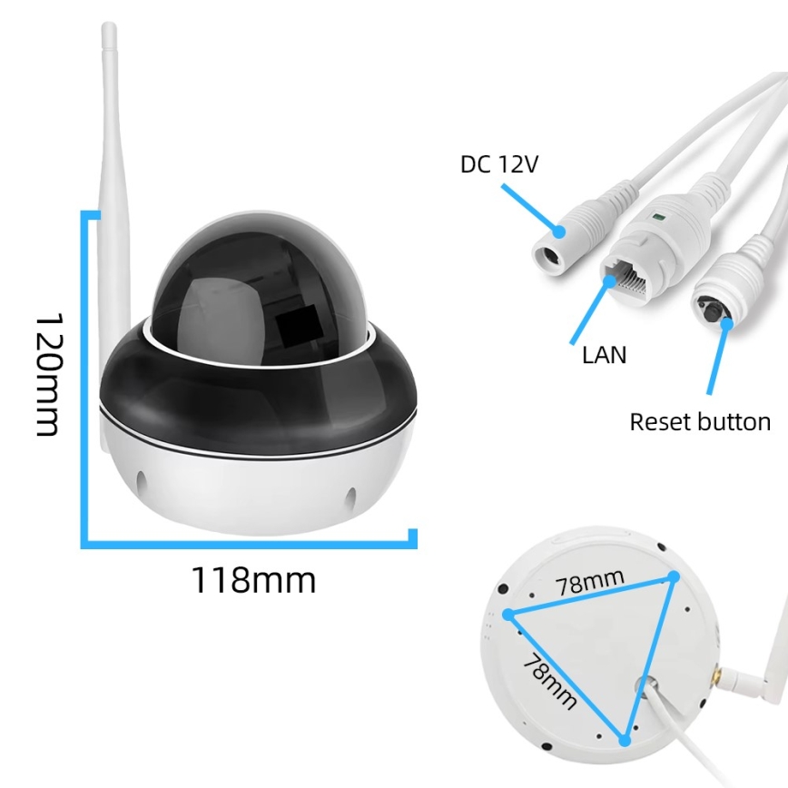 Immax NEO 07825L - Telecamera esterna intelligente con sensore DOME 5MP 230V IP66 TUYA Wi‑Fi