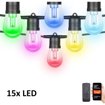 Immax NEO 07900L - LED RGB+CCT Catena decorativa da esterno dimmerabile LED/15W/230V 15m Wi-Fi Tuya IP65