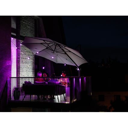 LED RGB+CCT Dimmerabile per esterni catena GHIRLANDA 15xLED/1W/230V 15m Wi-Fi Tuya IP65 + telecomando