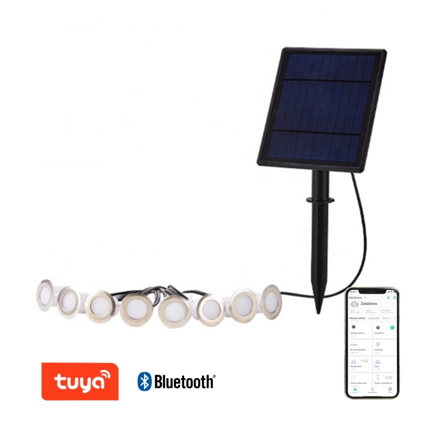 Immax NEO 07905L - Lampada solare LED RGB dimmerabile ESTRELAS 8xLED/0,25W/5V IP65 Tuya 2200 mAh