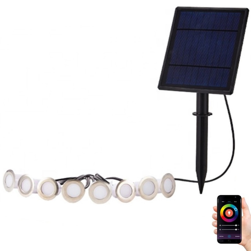 Immax NEO 07905L - Lampada solare LED RGB dimmerabile ESTRELAS 8xLED/0,25W/5V IP65 Tuya 2200 mAh