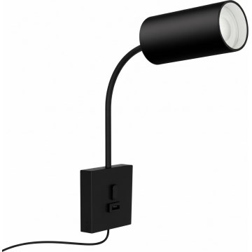Immax NEO 08295L - Lampada da parete con USB PUNTO 1xGU10/9W/230V nero