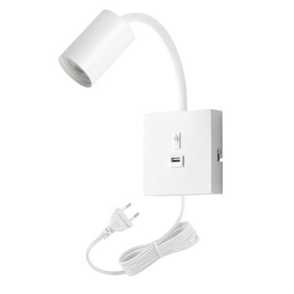 Immax NEO 08296L - Lampada da parete con USB PUNTO 1xGU10/9W/230V bianca