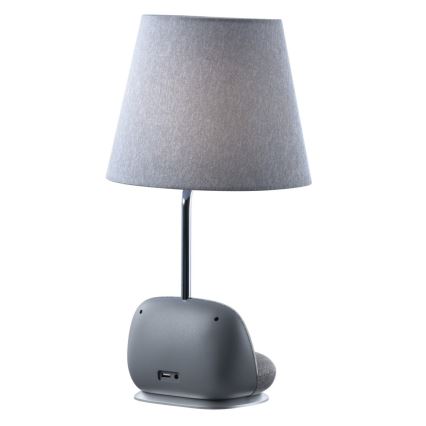 Immax NEO 09109L - Lampada da tavolo dimmerabile a LED con ricarica wireless Qi SOFA LED/6W/230V grigia