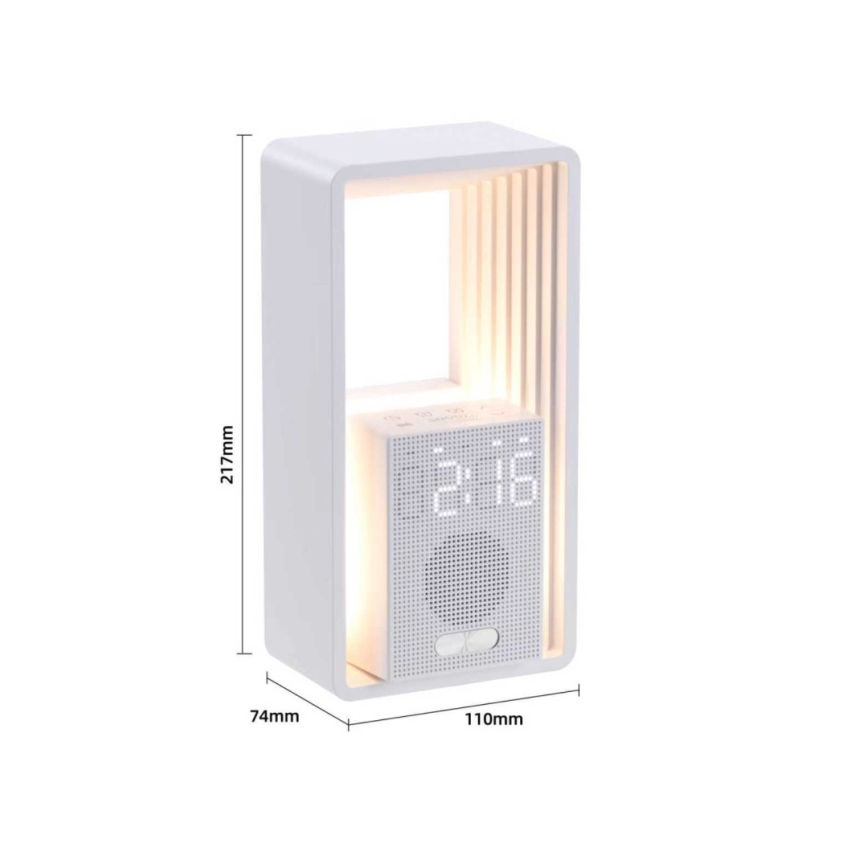 Immax NEO 09113L - Lampada da tavolo LED con sveglia e ricarica CALM LED/3,5W/5V