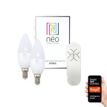 Immax NEO - 2xLampadina LED dimmerabile E14/5W/230V + telecomando ZigBee Tuya