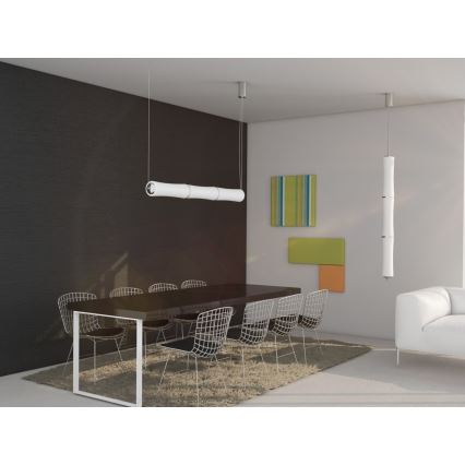 Immax NEO - Lampadario LED a sospensione con filo dimmerabile BAMBOOS LED/30W/230V 90 + Telecomando  Tuya