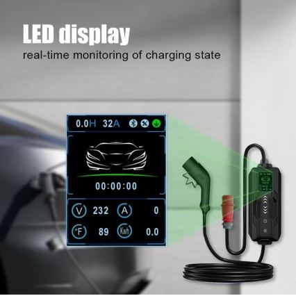 Immax - Stazione di ricarica portatile per veicoli elettrici EV AC Tipo 2 16A/380V 11kW + presa 230V, 3,7kW 5m + custodia