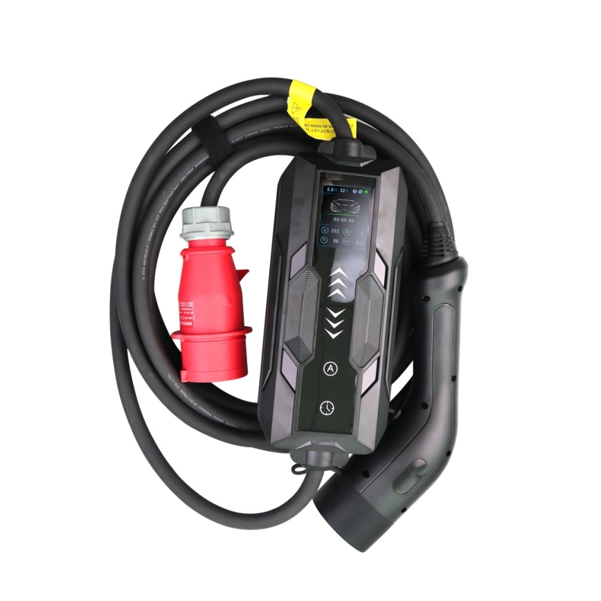 Immax - Stazione di ricarica portatile per veicoli elettrici EV AC Tipo 2 16A/380V 11kW + presa 230V, 3,7kW 5m + custodia