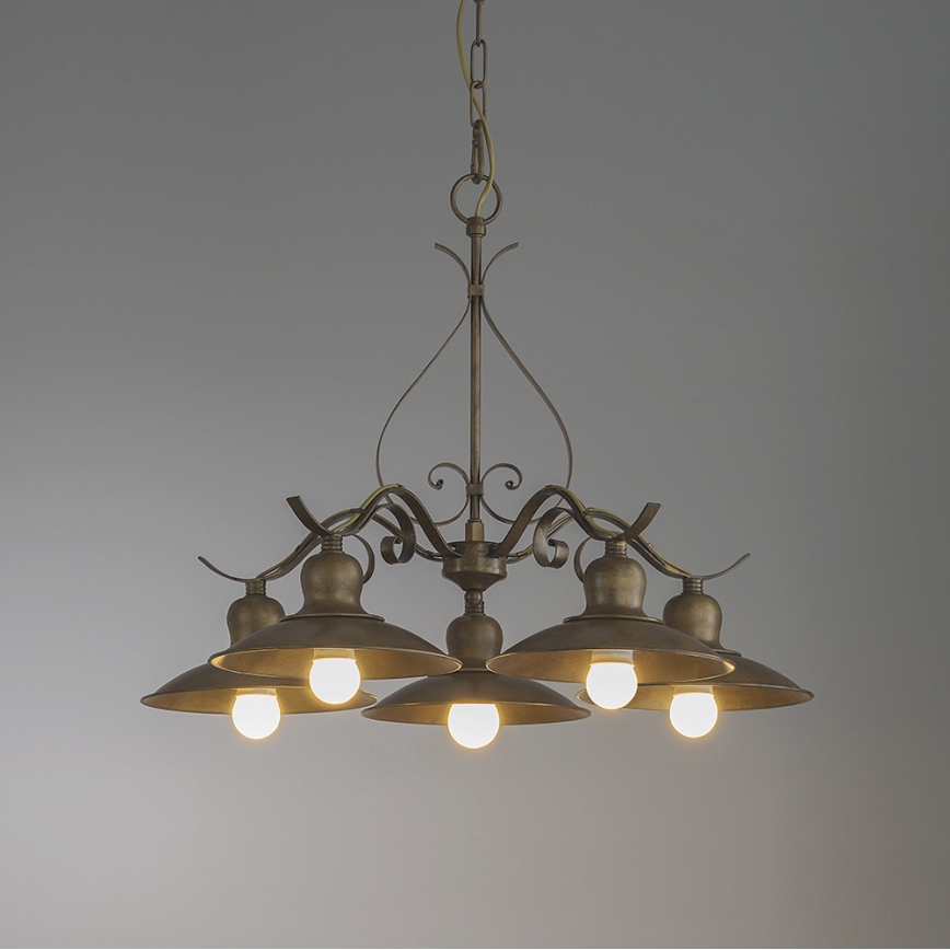INCANTI 02-761 - Lampadario a sospensione con catena LENA 5xE27/42W/230V