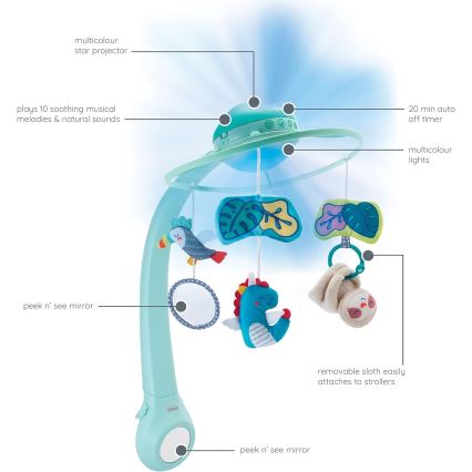 Infantino - Culla musicale con proiezione 3in1 Dream Buddies 3xAAA