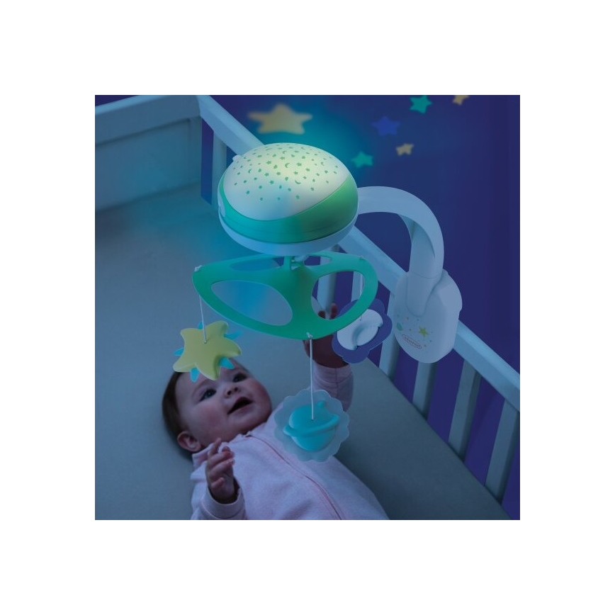 Infantino - Culla per bambini mobile con melodia 3in1 3xAA verde