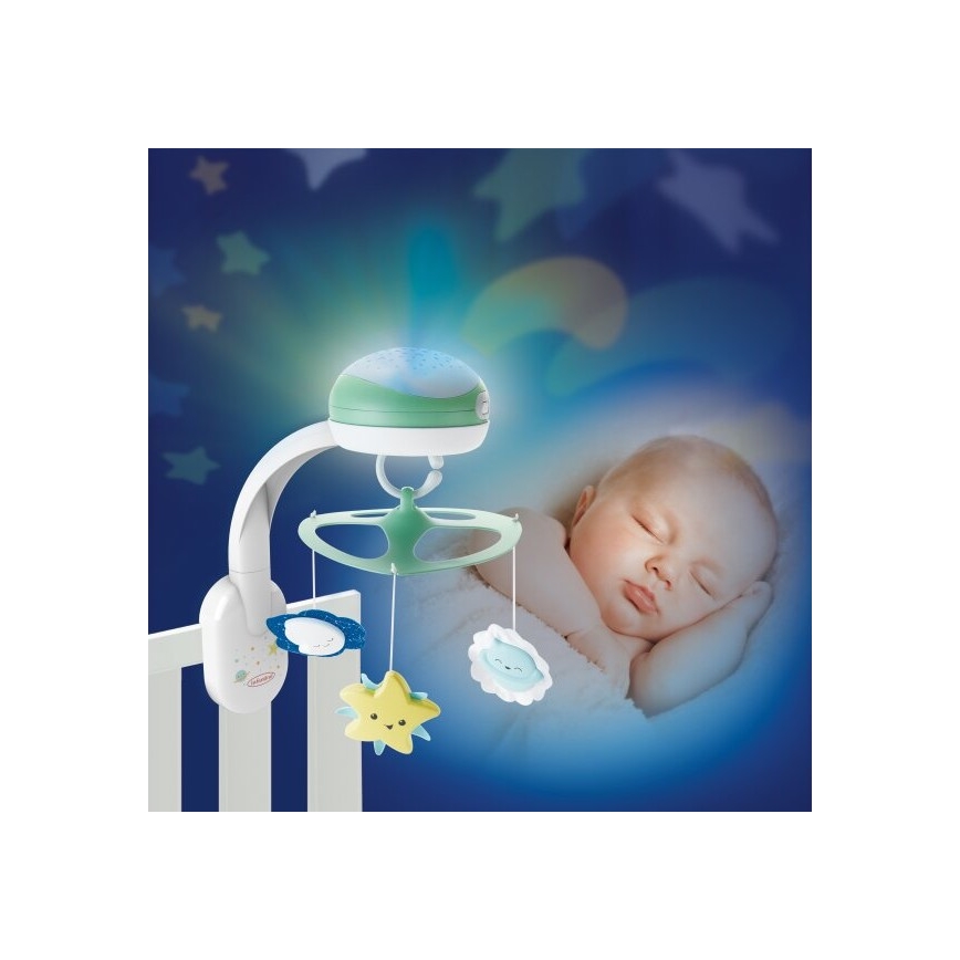 Infantino - Culla per bambini mobile con melodia 3in1 3xAA verde