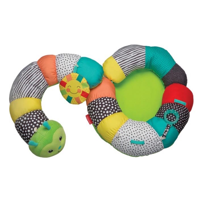 Infantino - Cuscino per l'ora del pancino per bambini 2in1 caterpillar