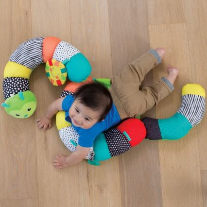 Infantino - Cuscino per l'ora del pancino per bambini 2in1 caterpillar