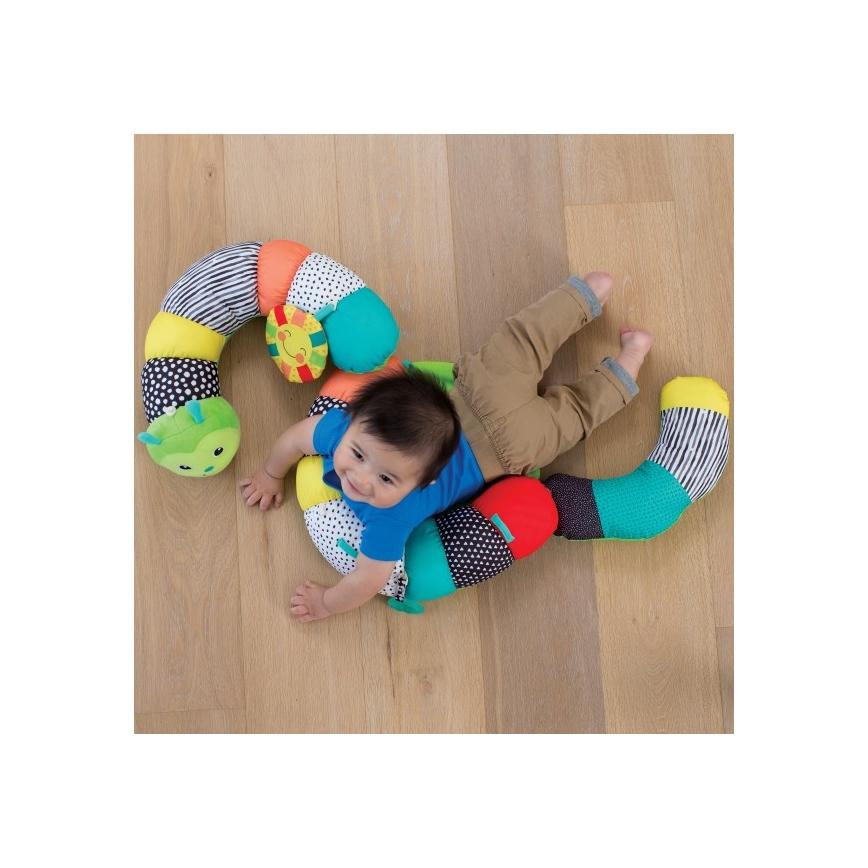 Infantino - Cuscino per l'ora del pancino per bambini 2in1 caterpillar